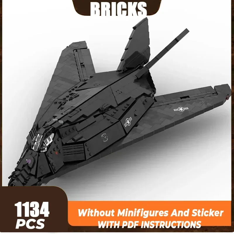 Moc Building Bricks Военная модель самолета F-117 Nighthawk Fighter Технология Блоки Подарки Рождественские игрушки Наборы «сделай сам» Сборка