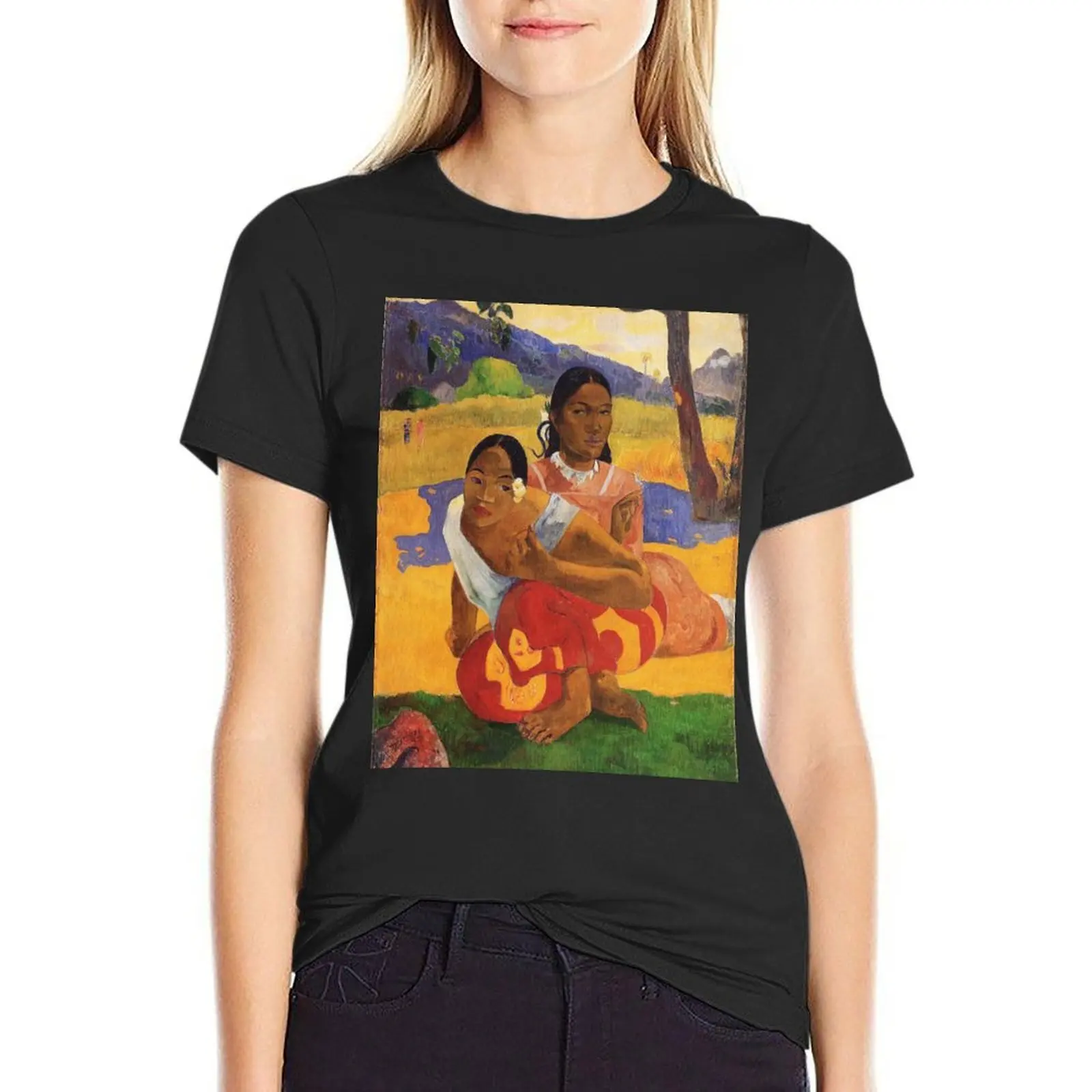Модная женская футболка с надписью «Nafea Faa iPure-Paul Gauguin», милые топы, аниме одежда, роскошная дизайнерская одежда