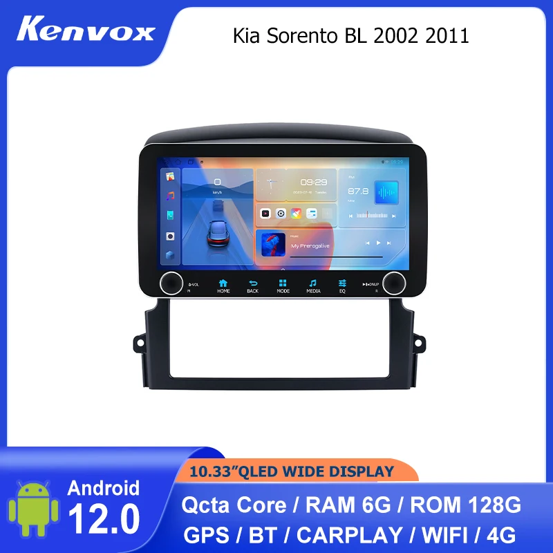 Автомобильная магнитола на Android, 10,33 дюйма, для KIA Sorento BL 2002-2012, GPS-навигация, CarPlay, мультимедийный видеоплеер, стерео экран, головное устройство
