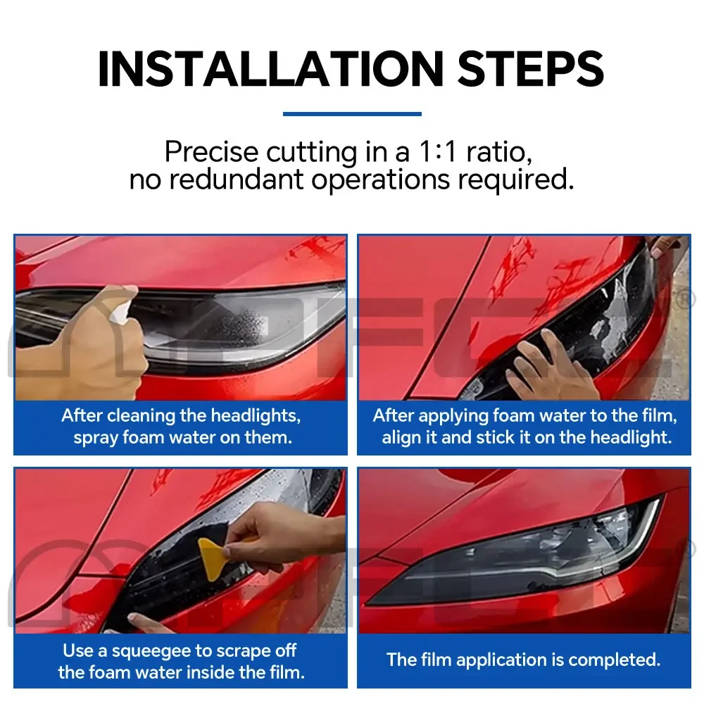 Фото Для Tesla Model Y Juniper Model y 2025 2026 Автомобильные фары RearView B Столеры Дверные ручки ТПУ Защитная пленка для краски Предварительно вырезанная PPF №4
