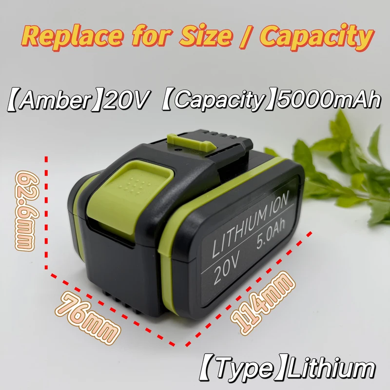 Фото WA3553/WA3551 для замены аккумулятора Worx 20 В, литий-ионные аккумуляторные электроинструменты WA3572 WX390 WX176 WX178 WU268 для серии POWERSHARE №3