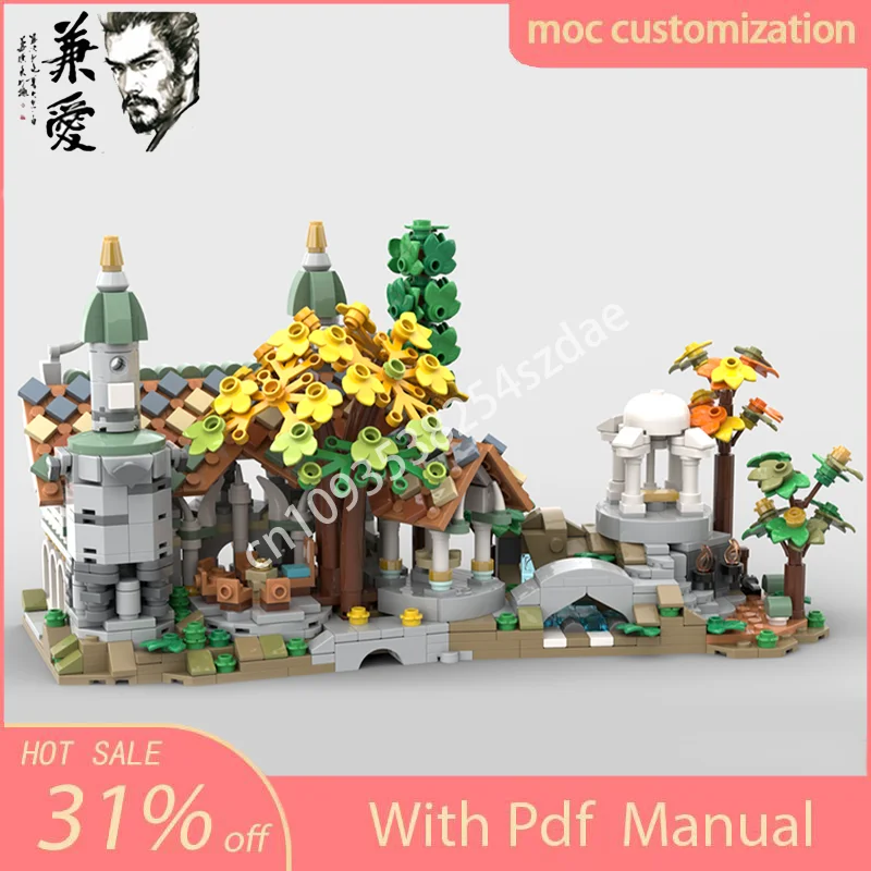 1187 шт. MOC мини Rivendell средневековый модульный замок модель строительный блок Diy креативная сборка развивающие кирпичи игрушки подарок ребенку