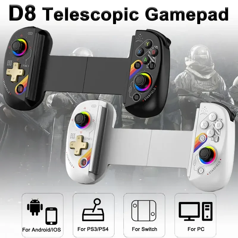 TDAEG BSP D8 RGB Bluetooth игровой контроллер для планшетов Беспроводной джойстик с датчиком Холла Совместим с Nintendo Switc...