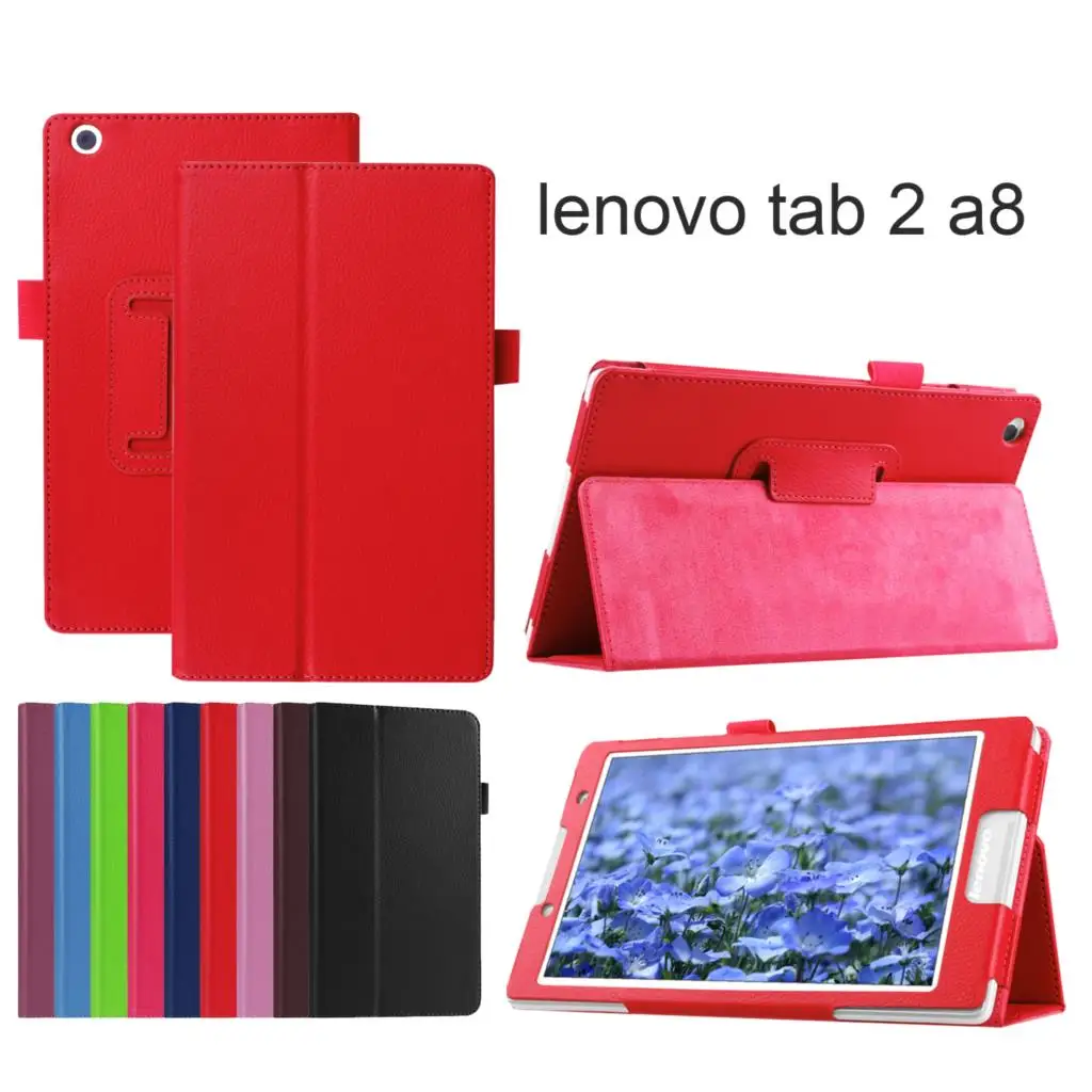 Фото Защитный чехол из искусственной кожи для Lenovo Tab 2 A8-50 A8-50F A8 50 B3-850F TB3-850M, чехол + ручка №4