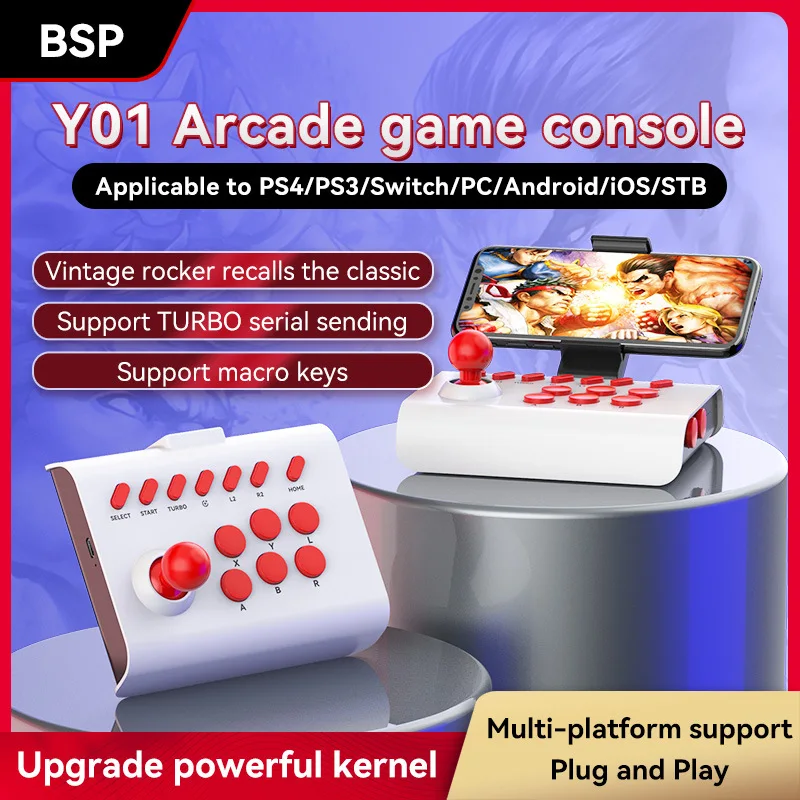 Фото BSP-Y01 аркадный игровой рокер Bluetooth беспроводной 2,4G игровой контроллер для ТВ ПК IOS Android паровой джойстик для коммутатора/PS3/PS4 №3