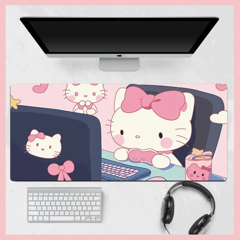 Фото Kawaii Sanrio Hellokitty коврик для мыши анимация большой Симпатичный мультфильм девушка Настольный коврик компьютер клавиатура Pad Настольный коврик №3