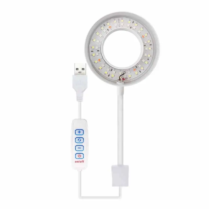 USB полный спектр водная трава, емкость для рыб, светодиодная лампа, водонепроницаемый мини-круглый резервуар, маленький зажим