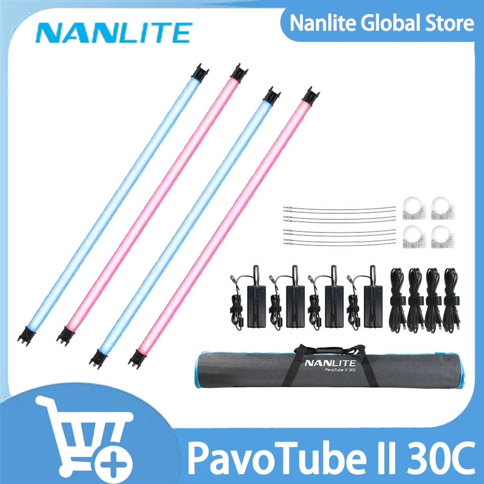 Nanlite PavoTube II 30C RGB светодиодный трубчатый светильник 2700K-7500K RGBWW цветной светильник для видеосъемки для студийного кино на открытом воздухе