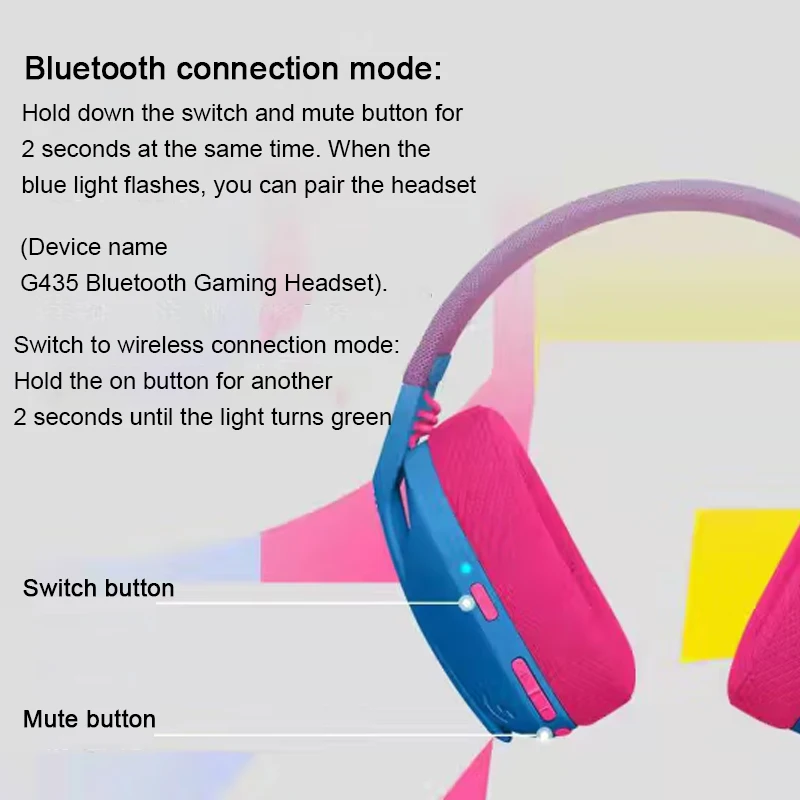 Фото Беспроводная игровая гарнитура Logitech G435 LIGHTSPEED, геймерские Bluetooth наушники с объемным звуком 7,1, совместимые с играми и музыкой №5