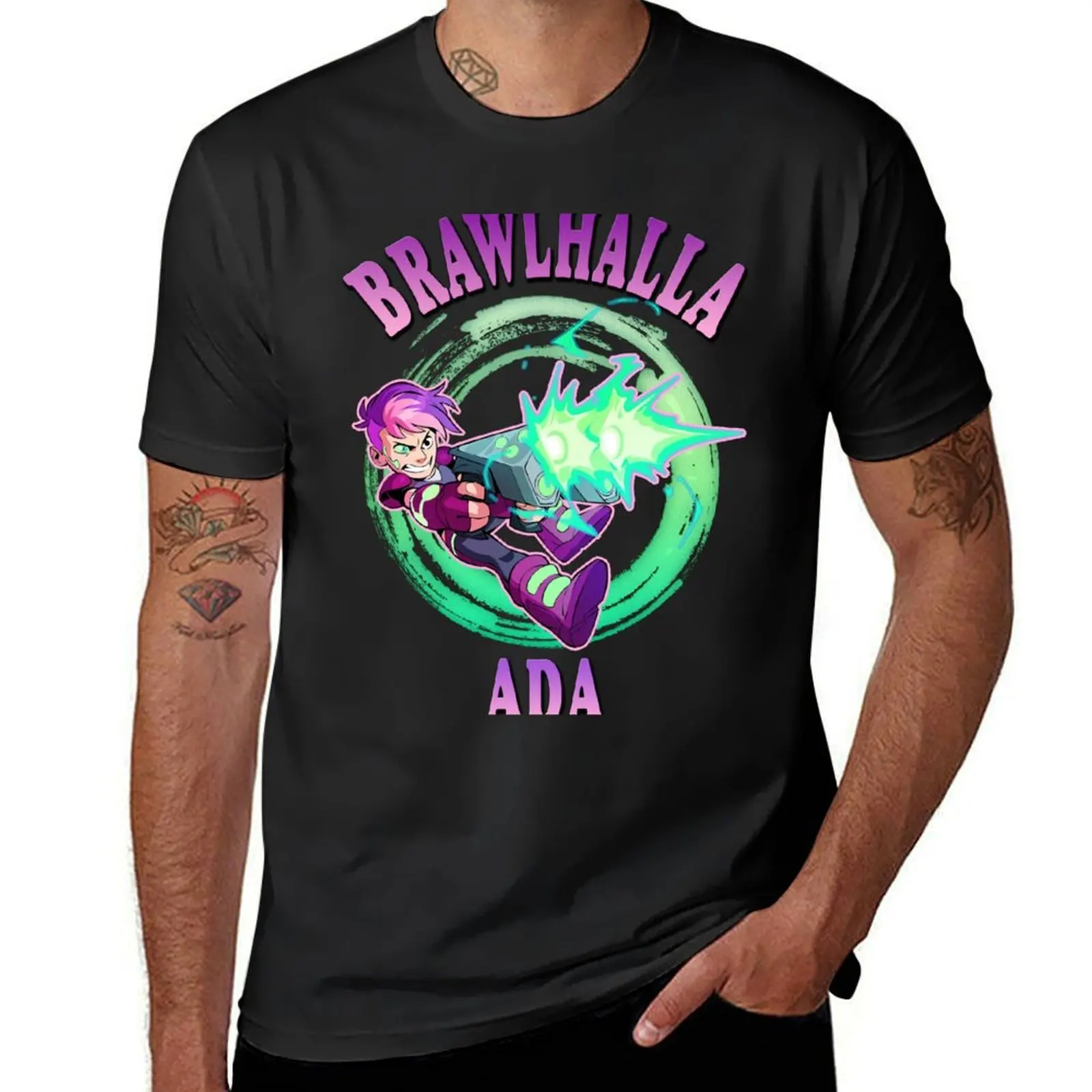 Футболка Brawlhalla - Ada с призраком в машине, футболка с коротким рукавом, черная футболка для мальчика, мужские футболки из аниме