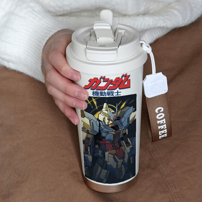 Фото Оригинальный мобильный костюм Gundam, термос, студенческая персонализированная модная чашка для воды, детская кофейная чашка из нержавеющей стали, рождественская №4