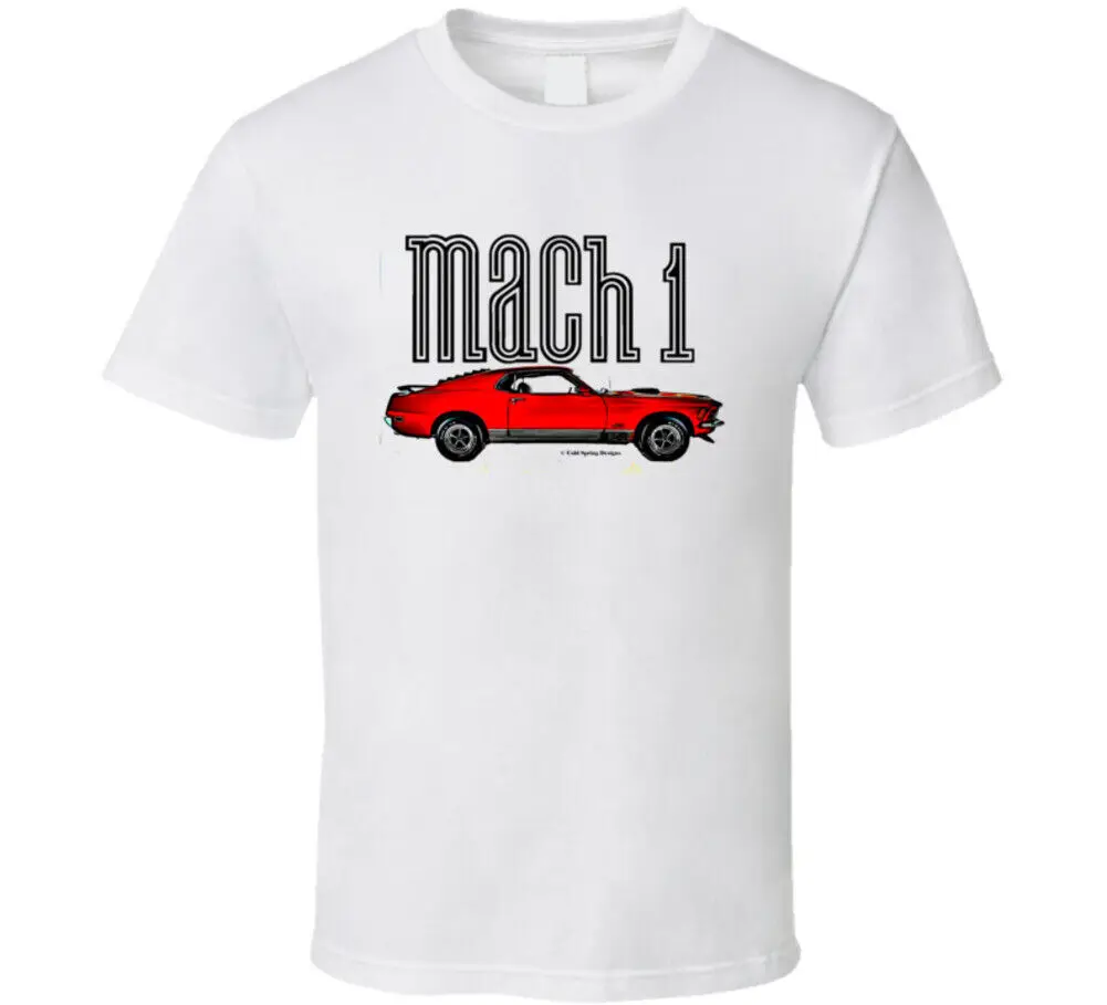 Классическая красная футболка 70 mach 1 с боковым обзором, с длинным или коротким рукавом