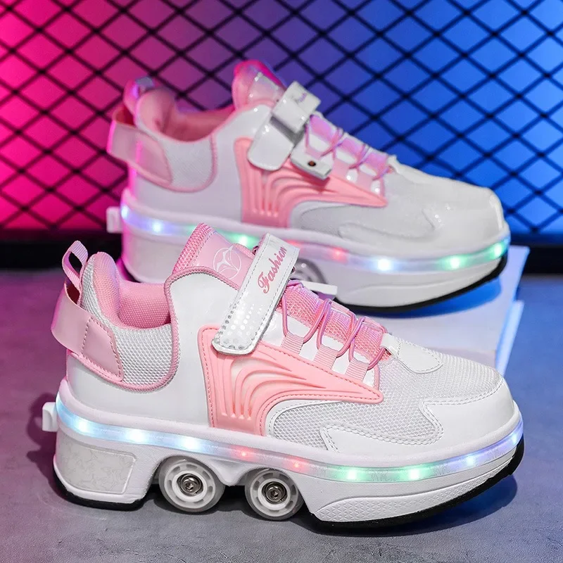 Фото Четырехколесные деформированные роликовые коньки Heelys, которые могут ходить и скольжеться. Роликовые коньки интернет-знаменитостей для девочек №4