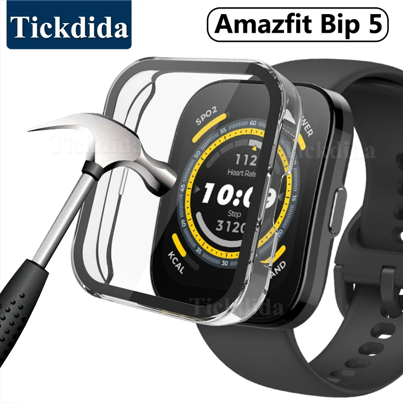 Чехол стекло для Huami Amazfit Bip 5, защитная пленка для экрана, полное покрытие для Amazfit Bip 5, Жесткие защитные чехлы
