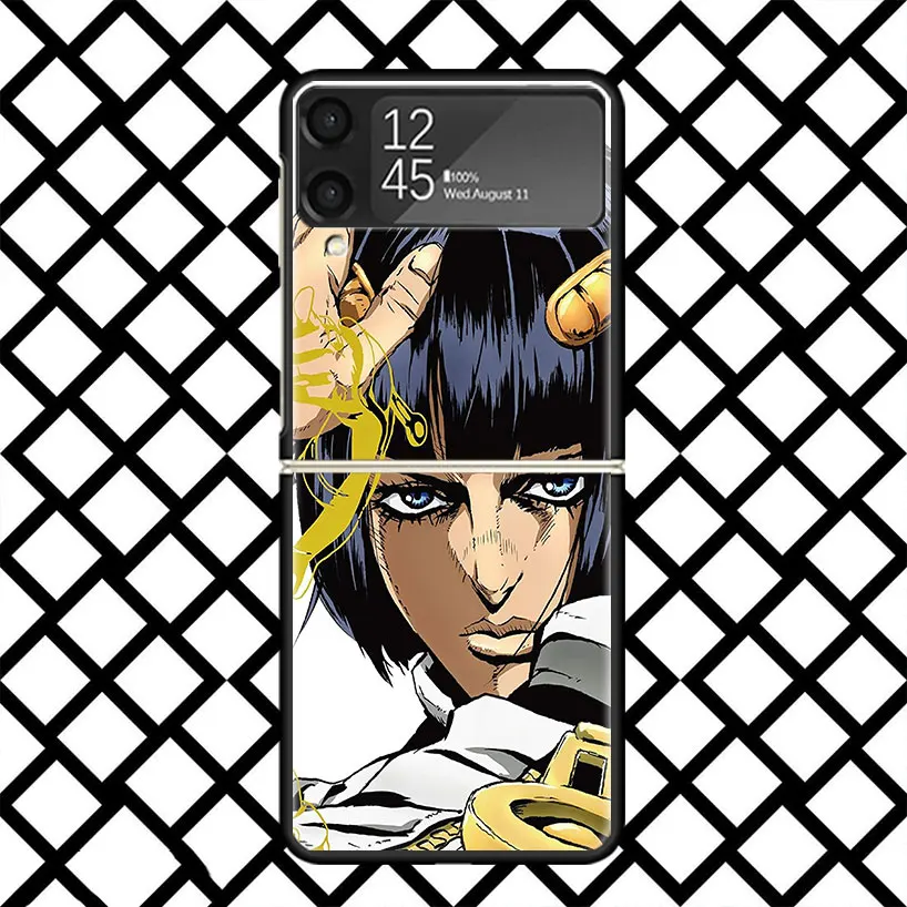 Фото Чехол для телефона JoJo Adventure Bruno Buccellati для Samsung Z Flip 7 6 5 4 3 Galaxy ZFLIP7 ZFlip6 5G Flip5 Flip4 Flip3 5g Black Hard №2