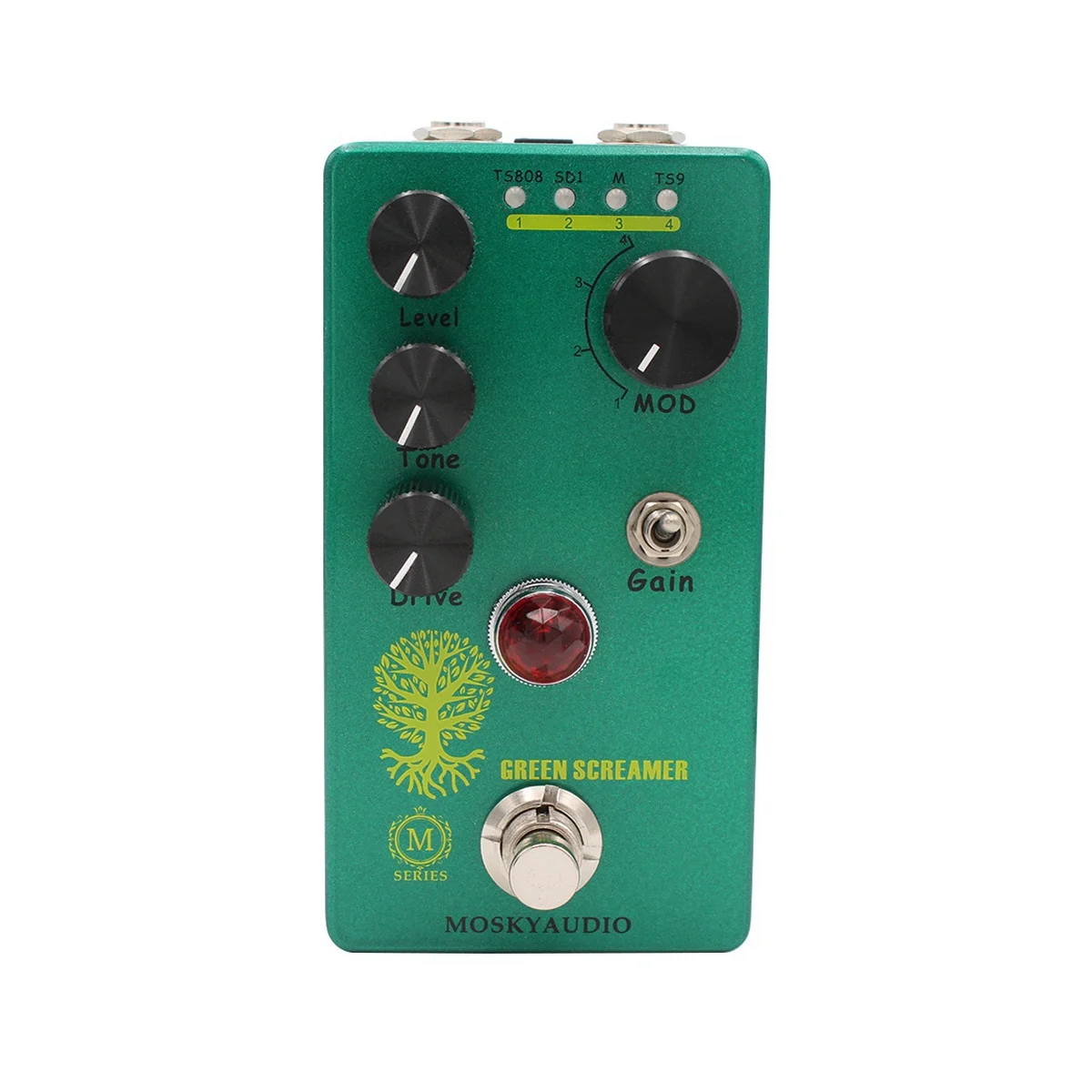 Педаль эффектов MOSKYAUDIO для гитары OverDrive TS9/TS808, зеленый экран, функция True Bypass, аксессуары для процессора гитарных эффектов