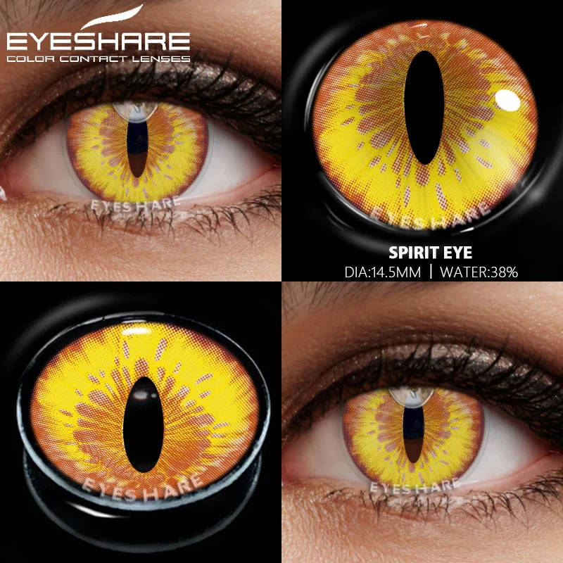 Фото 1 пара цветных контактных линз EYESHARE для глаз, Голубые Контактные линзы, белая косметика, цветные линзы для глаз для учеников на год №5
