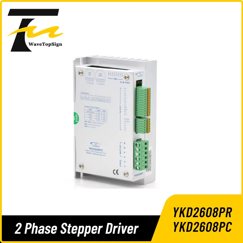 Тип 2-фазной шины, цифровой драйвер шагового двигателя YKD2608PR YKD2608PC, вход 24 В-80 В постоянного тока, соответствующий двигатель, 86 последовательный интерфейс RS-485