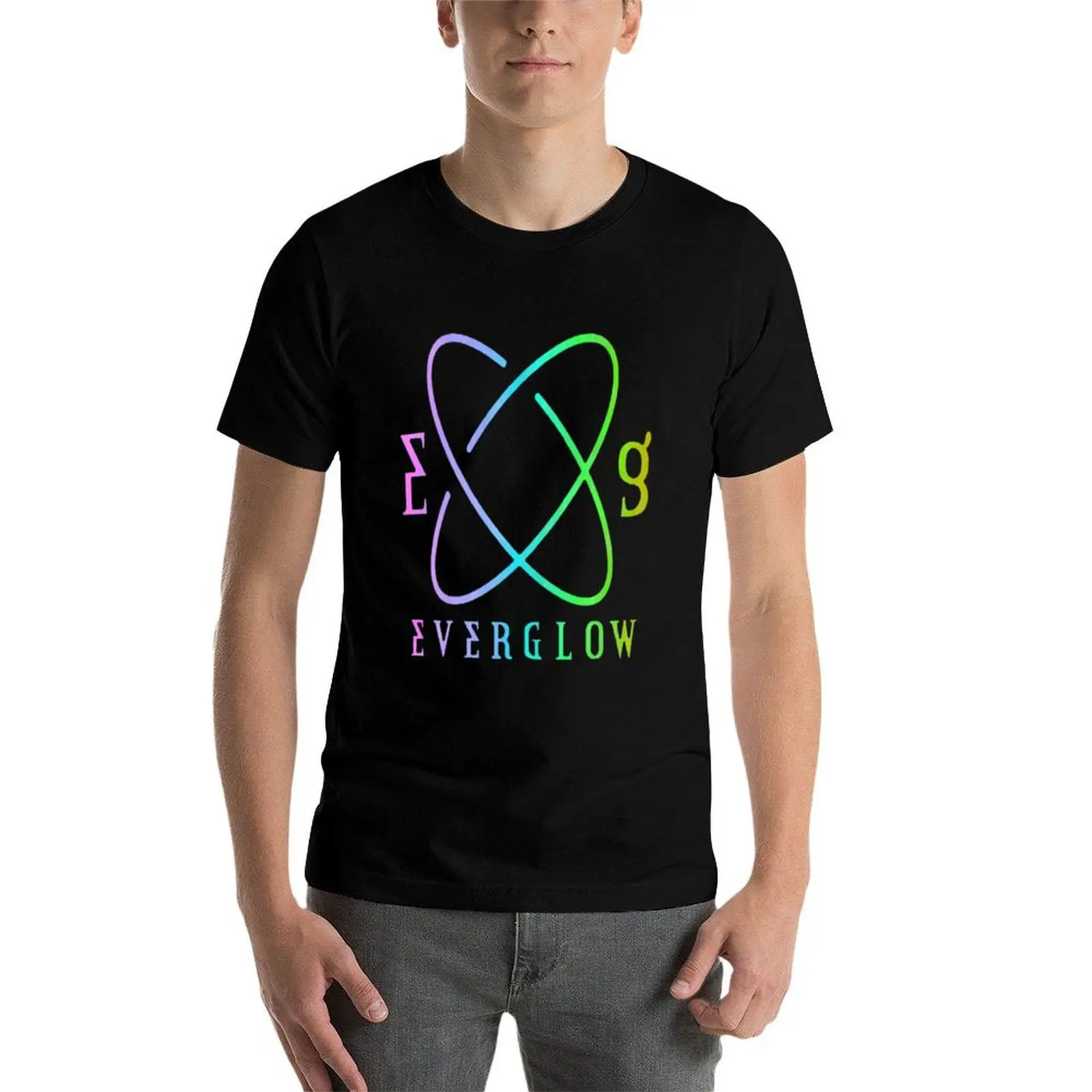 Фото Everglow Logo New Rainbow Active футболка простой синий замок корейская мода простые черные футболки мужские №4