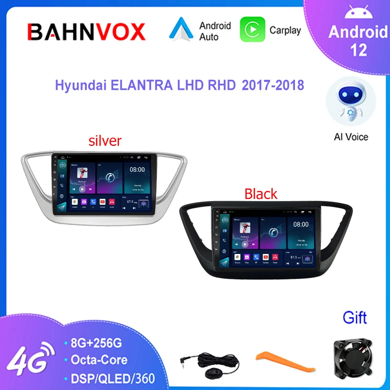 Автомагнитола 9 дюймов, Android 12,0, для HYUNDAI Verna ACCENT Solaris 2017 2018, мультимедийный плеер, GPS-навигация, стерео экран, головное устройство