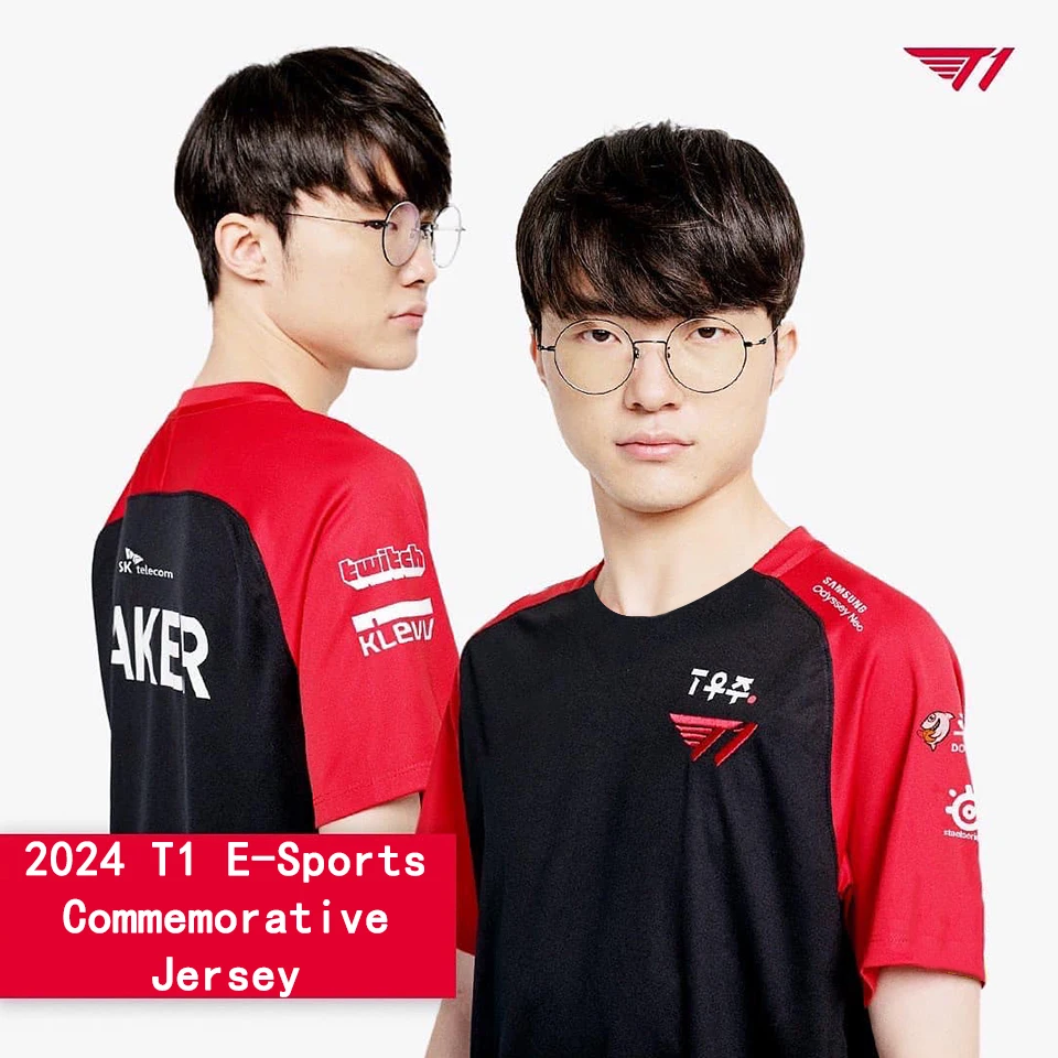 T1 E-Sports Club 2022 Юбилейная футболка из Джерси Лига Легенд LCK трендовая команда униформа Faker поддержка фанатов Модные топы