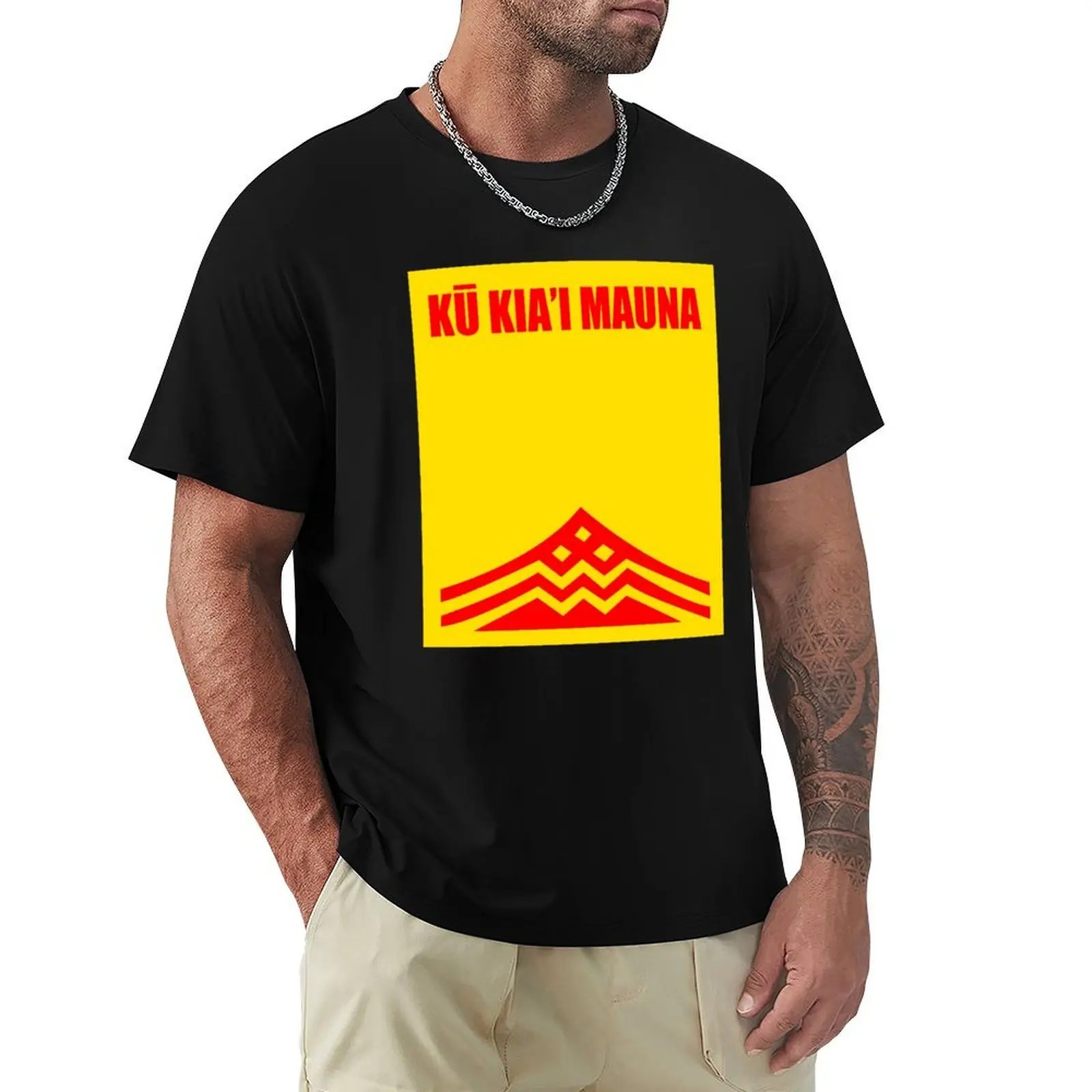 Фото Kupuna Flag Ku Kiai Mauna Shirt Protect Defend Kanaka Maoli Kea Stop TMT Футболка с короткими рукавами и графикой Мужская футболка №3