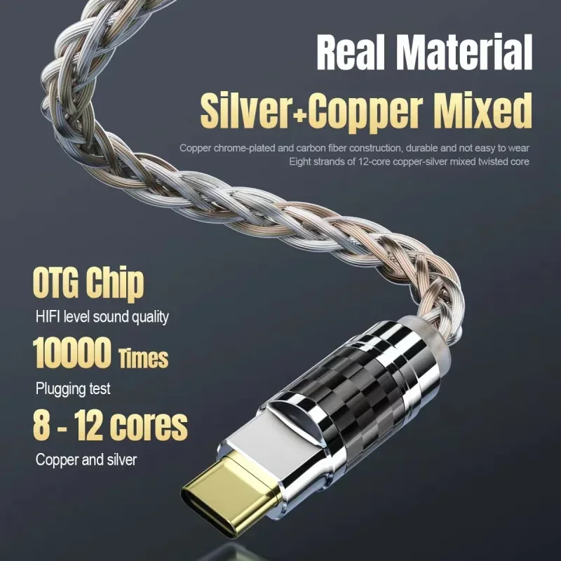 Фото USB C OTG конвертер 4N чистого серебра аудио усилитель звуковая карта Hi-Fi наушники типа C Micro USB кабель для наушников адаптер DIY №4