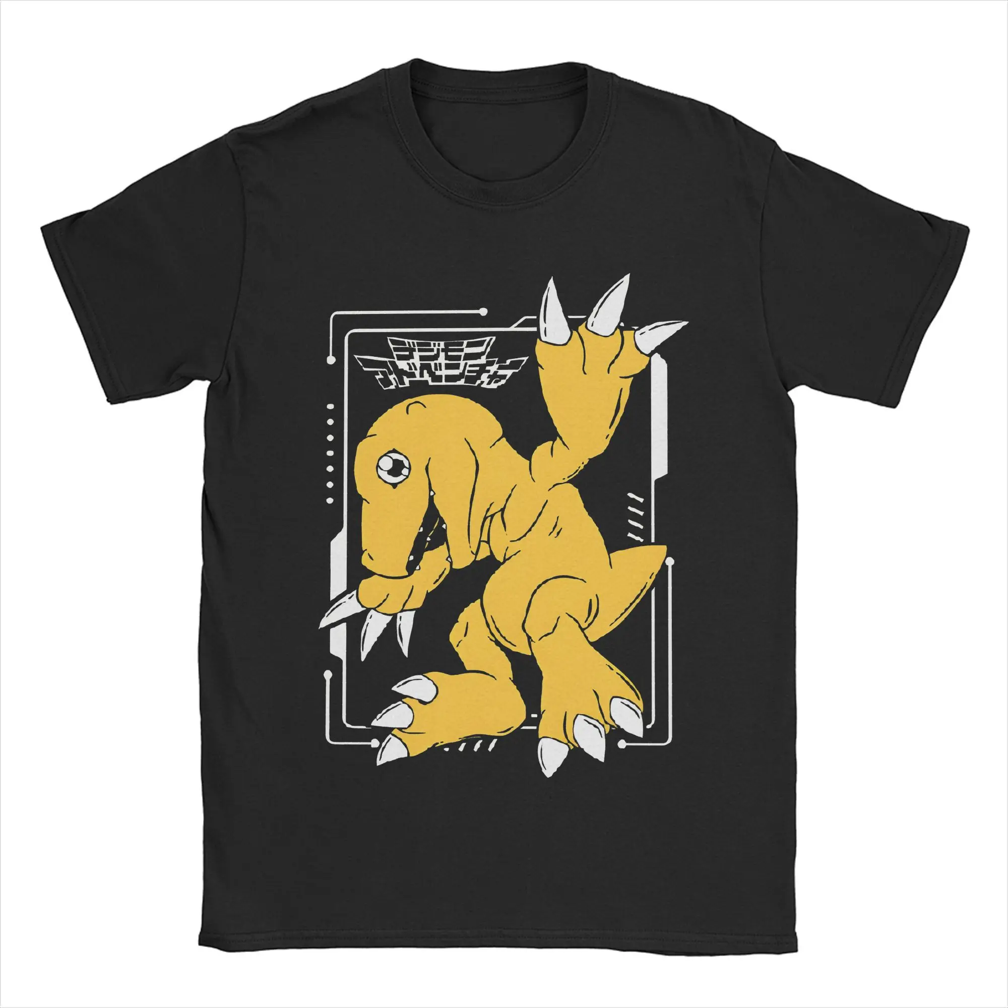 Digimon Agumon футболка для мужчин и женщин хлопковая футболка для отдыха с круглым вырезом футболки с короткими рукавами 6XL