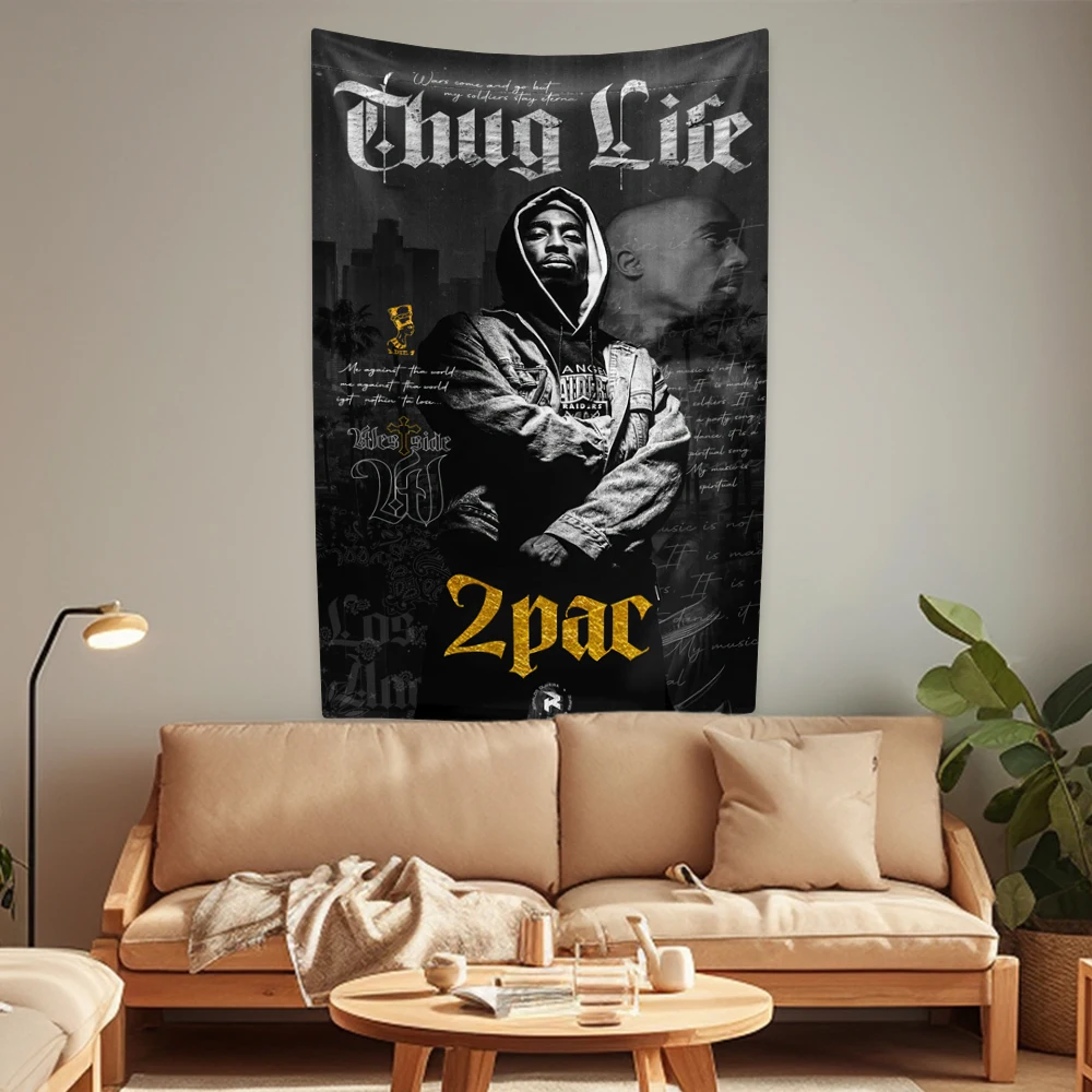Настенный Гобелен Rapper Tupac 2pac, поп-певец, фон для спальни, общежития, домашний декор, эстетика, праздничный подарок