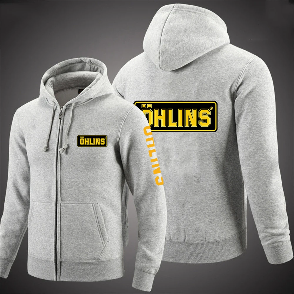 Фото 2025 Ohlins Suspension, мужская новая дышащая однотонная куртка с капюшоном и длинными рукавами с принтом, повседневный пуловер, толстовка №5