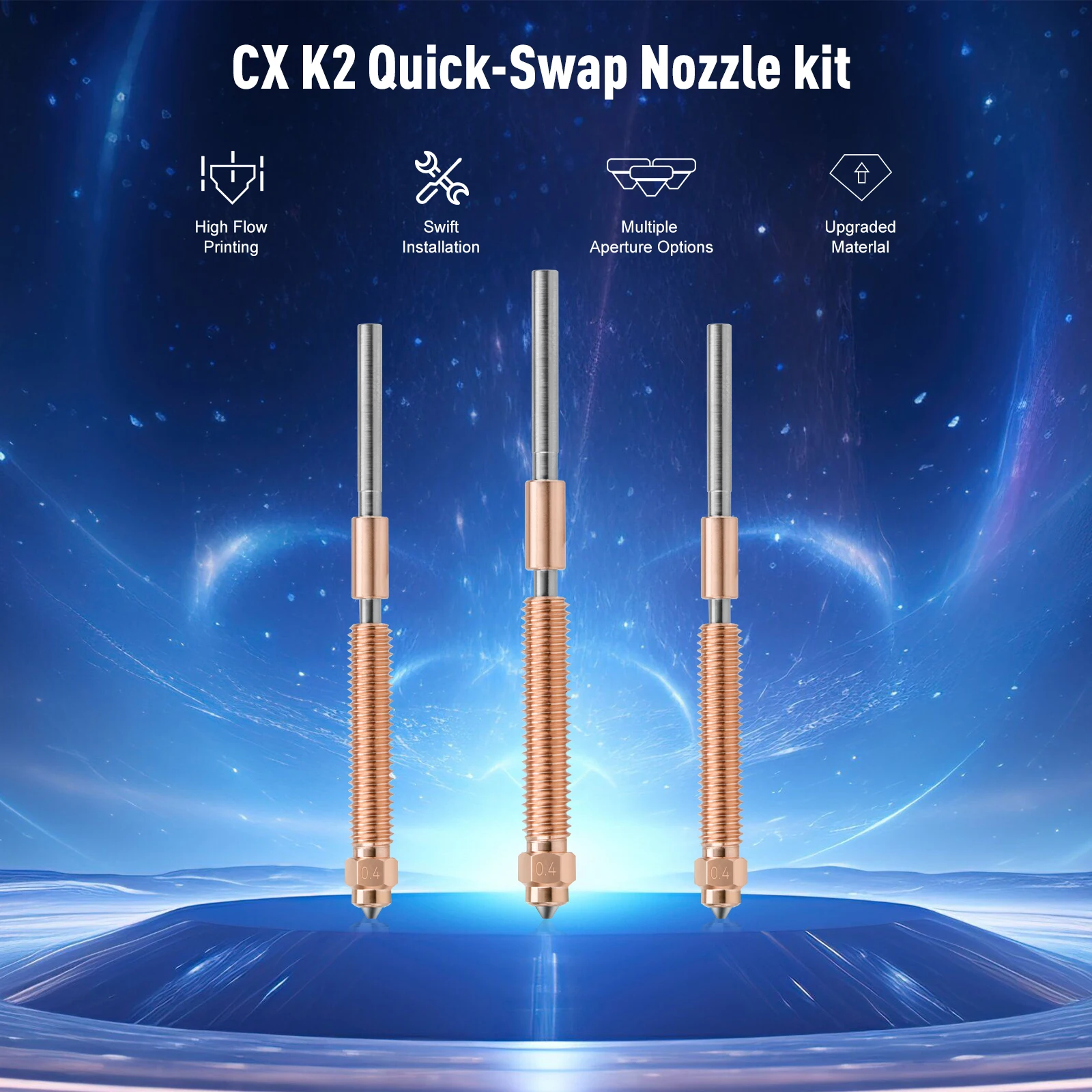 Фото Насадка для Creality Hi K2 Plus, цельнометаллические насадки из закаленной стали, комплект быстросменных насадок Hotend для K2 Plus Hotend, аксессуары для 3D-принтеров №4