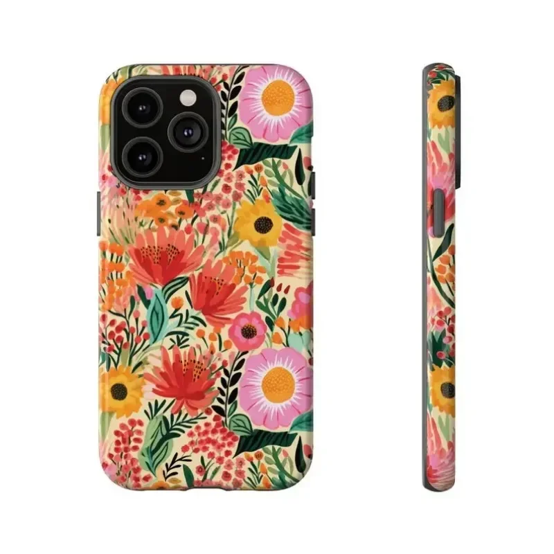 Фото Чехол для телефона Garden Maximalist с цветочным принтом для iPhone 16, 15, 14, 13, 12, 11 Pro Max Plus, роскошная магнитная двухслойная задняя крышка №4