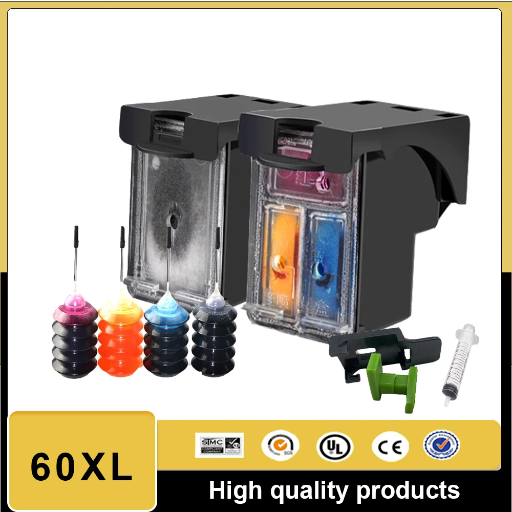 Совместимый картридж Vilaxh 60XL 60 60XL для чернильных картриджей HP 60 XL DeskJet D2530 D2545 F2430 F4224 F4440 F4480 принтера