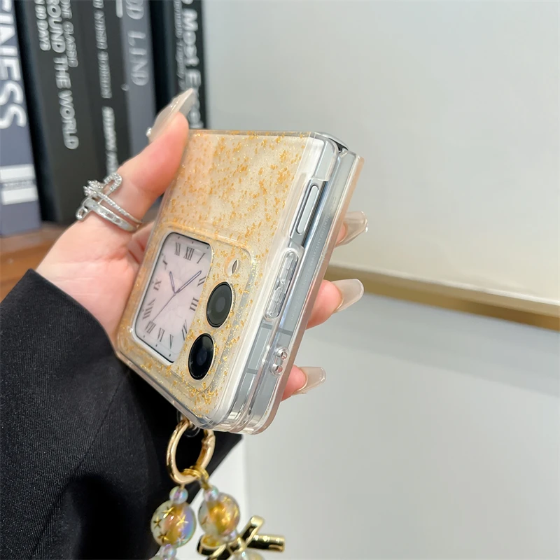 Фото Для HUWEI P50 Pockets2 NovaFlip складной противоскользящий полный защитный чехол с мерцающей пудрой №5