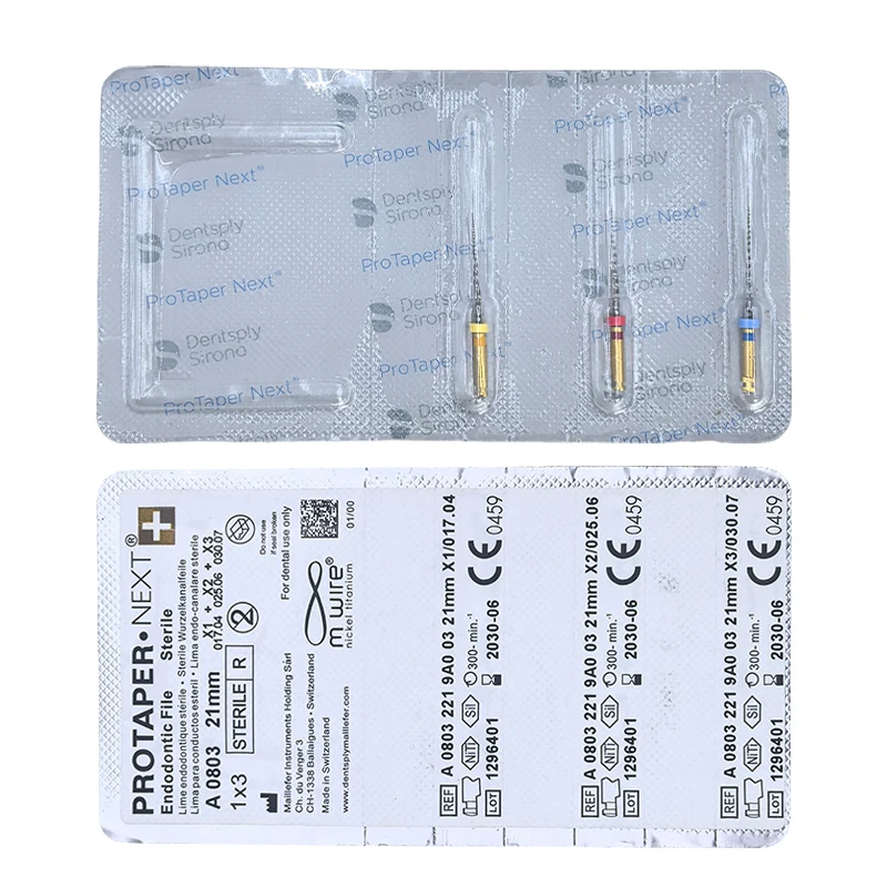 Фото 3 шт., Dentsply ProTaper Next/Taper, серебряный вращающийся инструмент, напильники для теплового двигателя для инструмента для корневых каналов, стоматологический материал №3