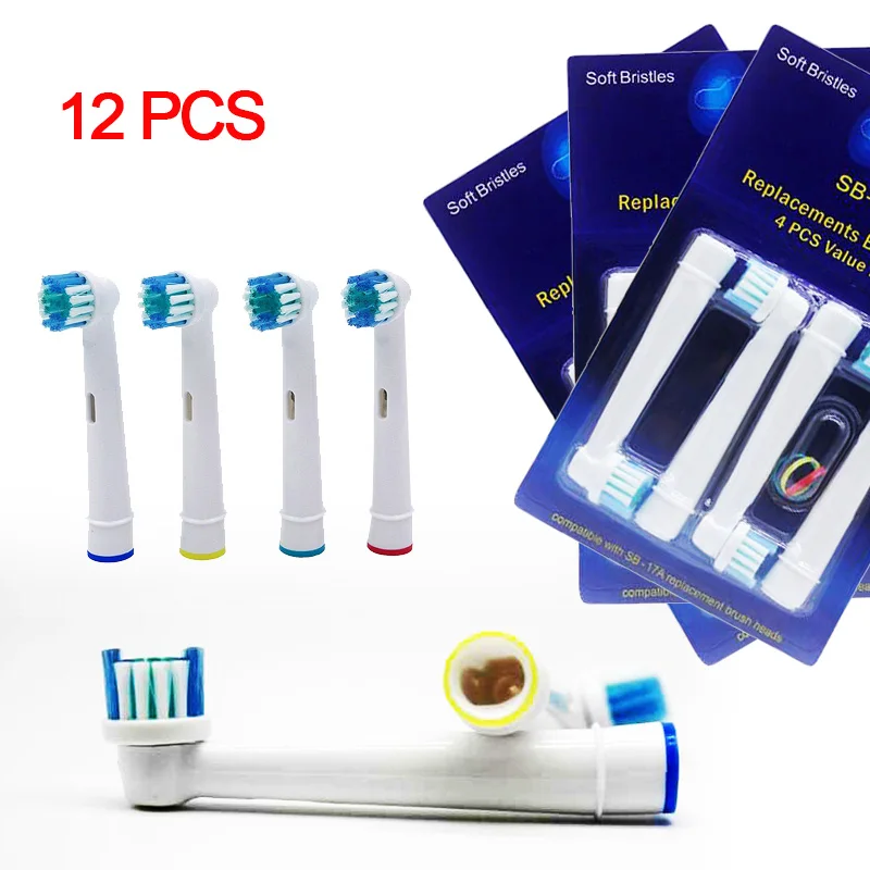 12 шт. EB-17 сменные насадки для зубных щеток для Oral B, насадка для электрической зубной щетки, очиститель зубной щетки Oralb, чистка зубов Vitality