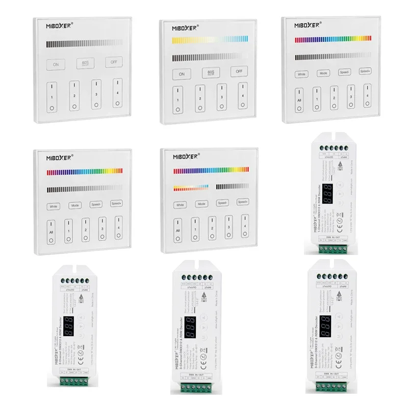 Сенсорная панель MiBoxer DMX512 Master 86, настенный выключатель с дистанционным постоянным напряжением, декодер DMX512 и RDM, 12 ~ 24 В постоянного тока