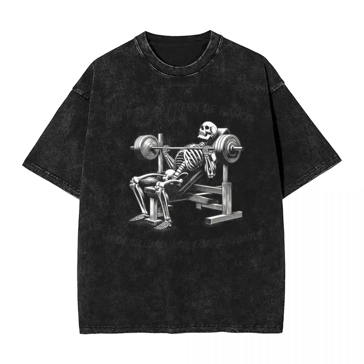 Уличная стираная футболка Calacas Chidas Gym Simple Футболки MI PASION PRESS DE BANCA MI DEBILIDAD LAS CUARENTONAS Футболка в стиле хиппи