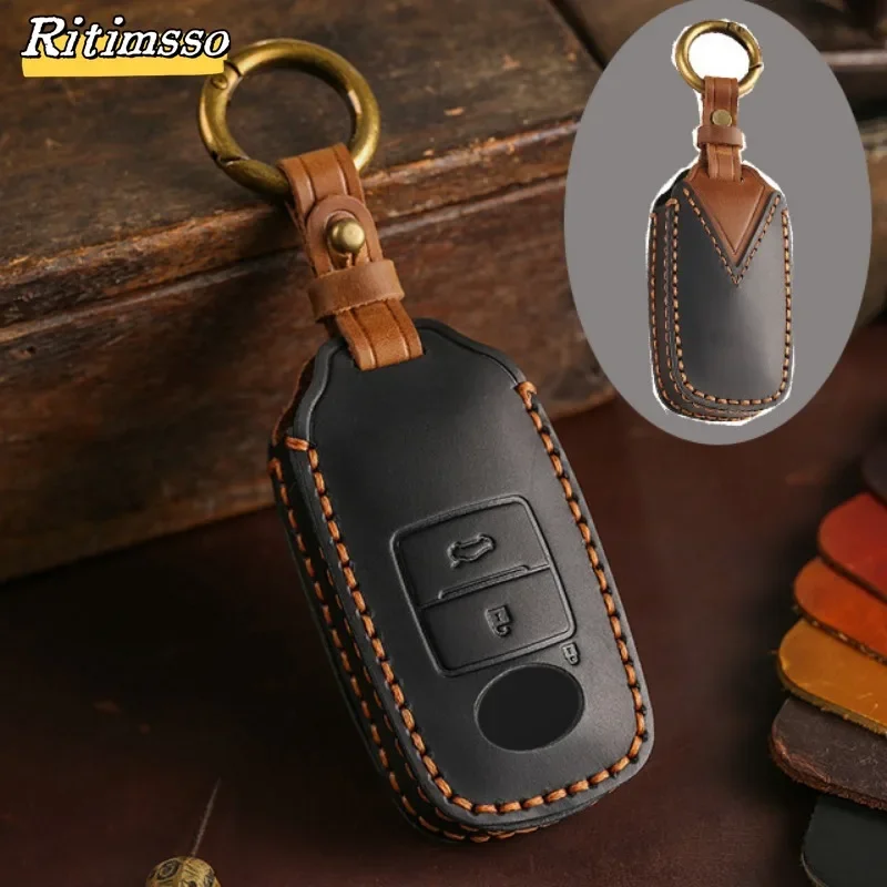 Кожаные чехлы для автомобильных ключей ручной работы для Daihatsu Rocky Knives Toyota Raize 2020 2 3 кнопочный умный чехол