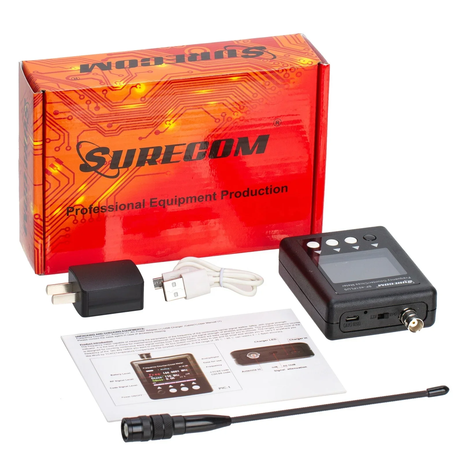 Портативная рация Surecom SF-401Plus 27 МГц-3 ГГц с декодером CTCSS/DCS DMR Radio Testable Ручной частотомер