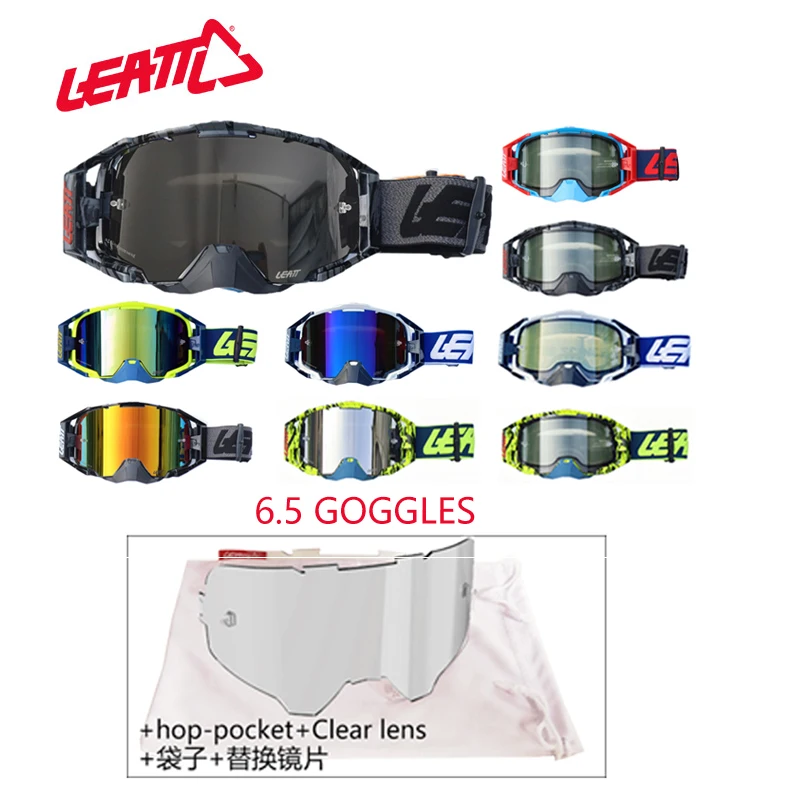 Очки LEATT 6,5, двухслойные противотуманные очки для Мотокросс-велоспорта с тканевой сумкой leatt, подарок, прозрачное однослойное стекло или коробка