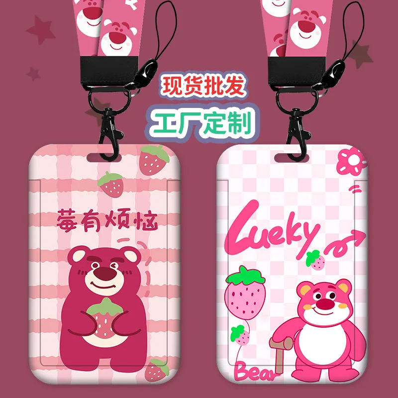 Держатель для карт с героями мультфильмов Disney Lotso, школьная печать, контроль доступа, автобус, карта метро, карточка для еды, студенческая карта для захвата, праздничный подарок