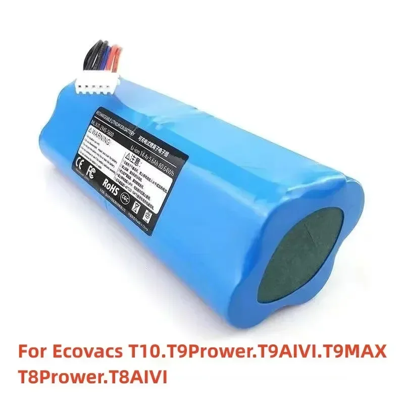 Обновление 2023 года, 6800 мАч для Ecovacs T5 T5MAX T5POWER T8 T8Prower T8AIVI T9Prower T9AIVI T9MAX T10 T20 X1 X2, аккумулятор для подметального робота