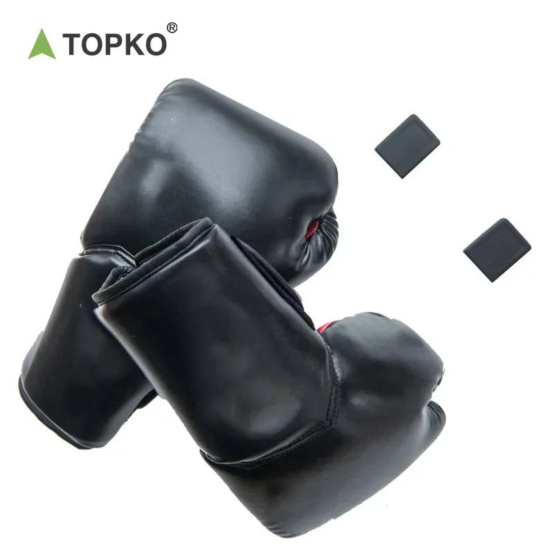 Фото Профессиональные Высококачественные Боксерские перчатки TOPKO из полиуретана и ЭВА высокой плотности, 12 унций/14 унций/16 унций, боксерские перчатки №2