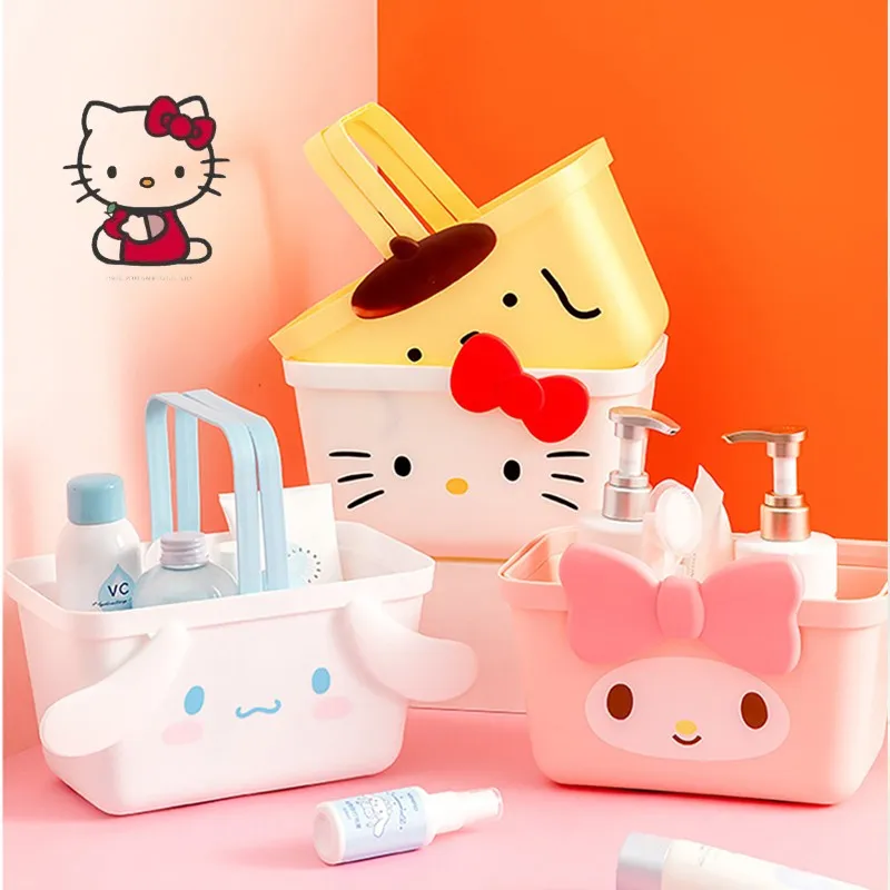 Kawaii Hellokitty корзина для хранения закусок корзина аниме мультфильм Mymelody Cinnamoroll домашняя корзина для мытья игрушка для хранения детский подарок