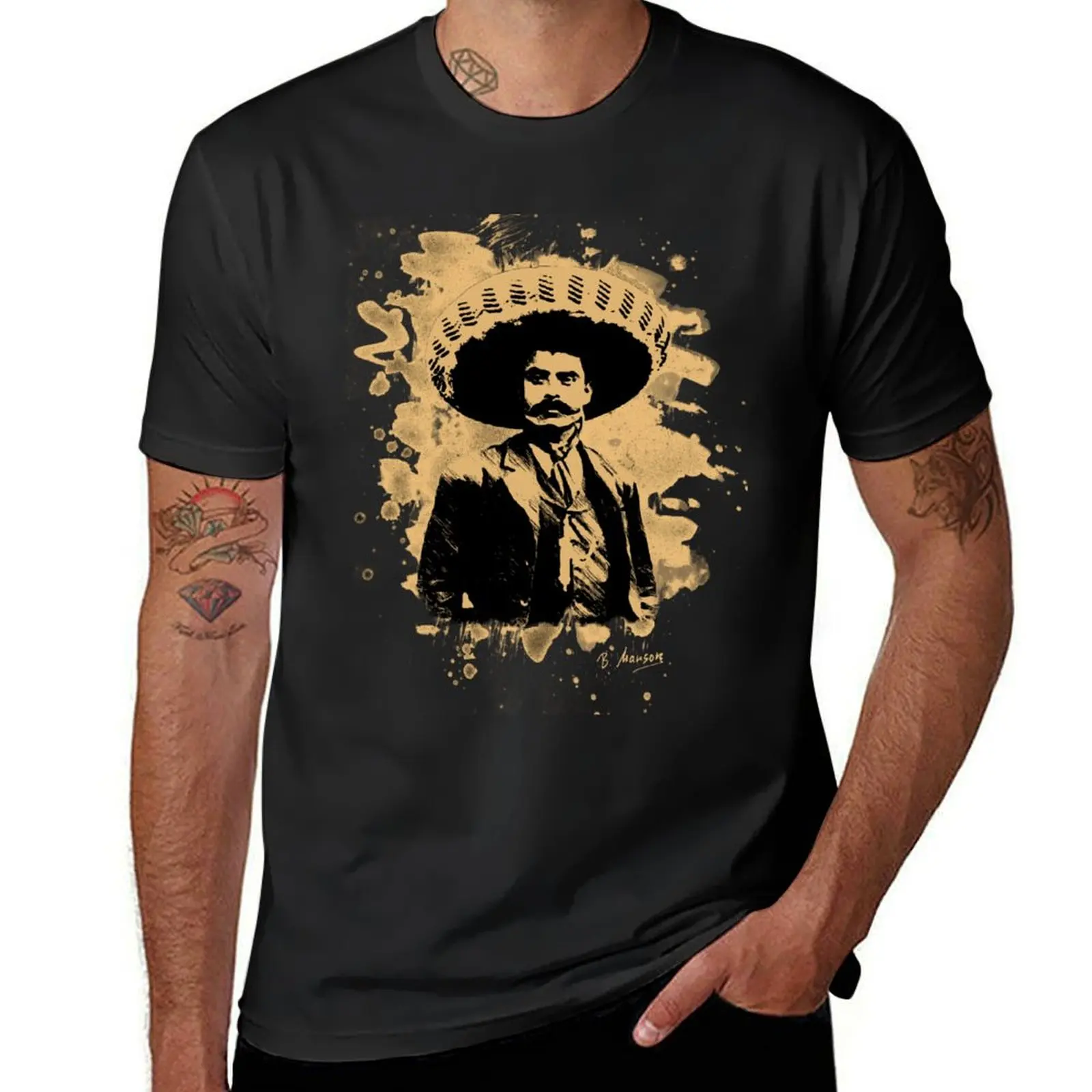 Emiliano Zapata-осветленная искусственная аниме одежда, летняя одежда, мужская одежда