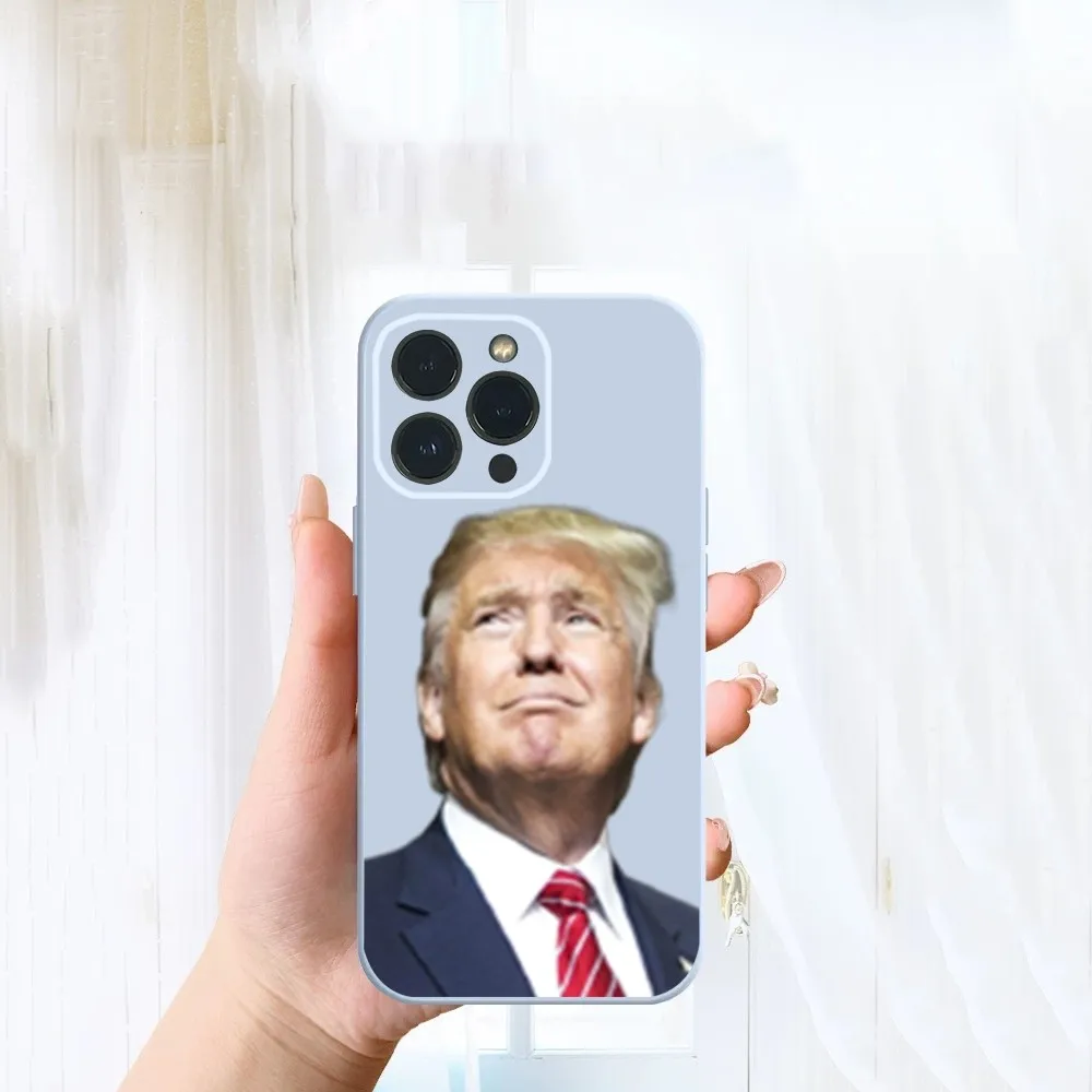 Фото Салют Дональд Трамп Забавный ультра легкий чехол для телефона iPhone 14 13 12 11 Pro Max XS Max X XR 7 8 Plus мини синий ТПУ материал №4