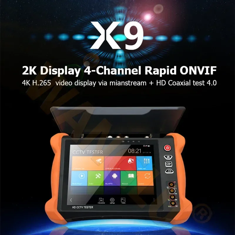 8-дюймовый полнофункциональный дисплей Φ 2K Retina с защитой от солнечного света, HD тестер видеонаблюдения, тестер камеры, монитор, тест IP-камеры