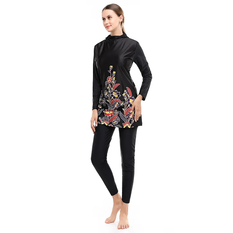 Фото Burkini Femme Musulmane Maillot De Bain Мусульманский купальник размера плюс Женский мусульманский купальник с капюшоном Комплект из двух предметов №3