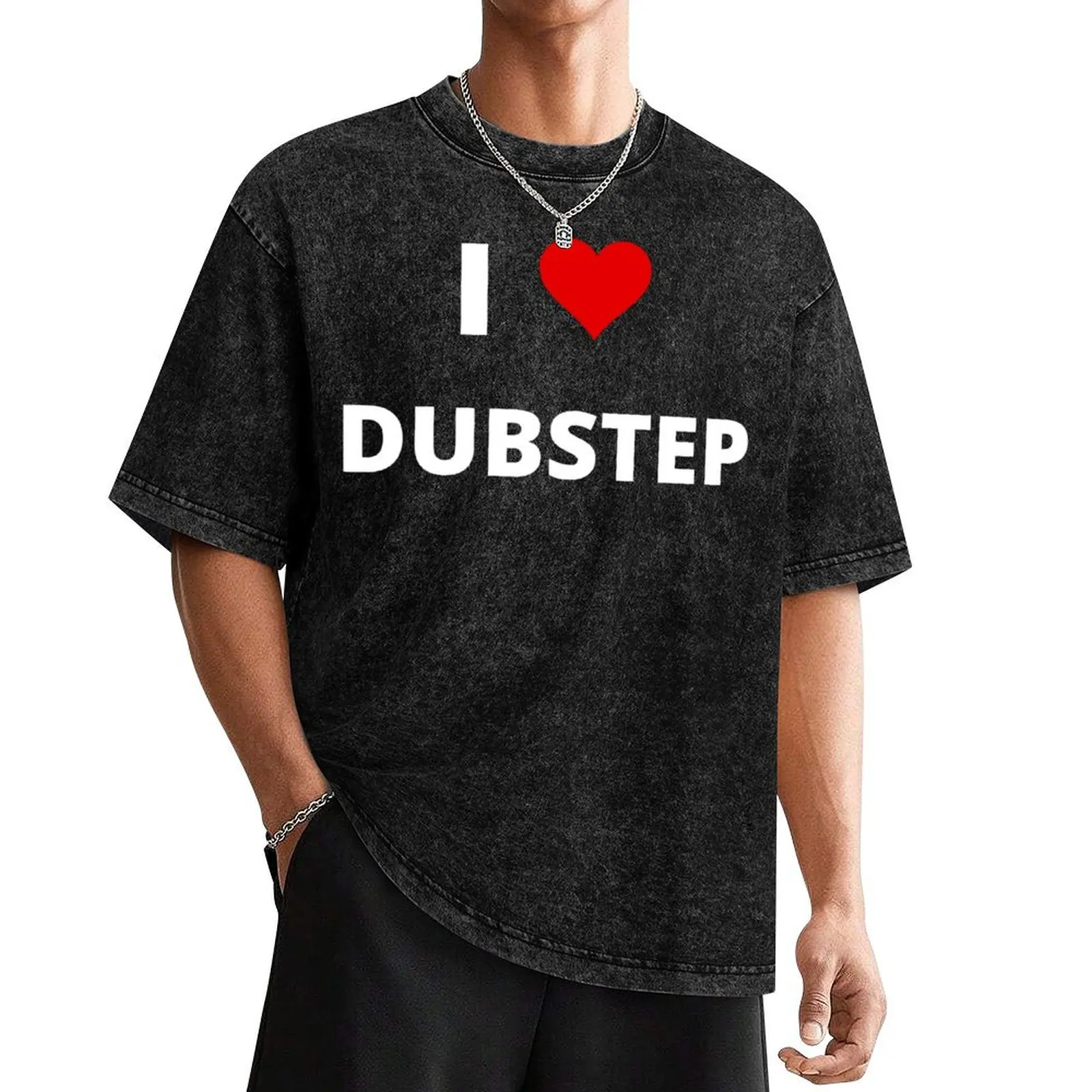 Футболка I LOVE DUBSTEP, футболки на заказ, лето 2025, простые мужские однотонные футболки